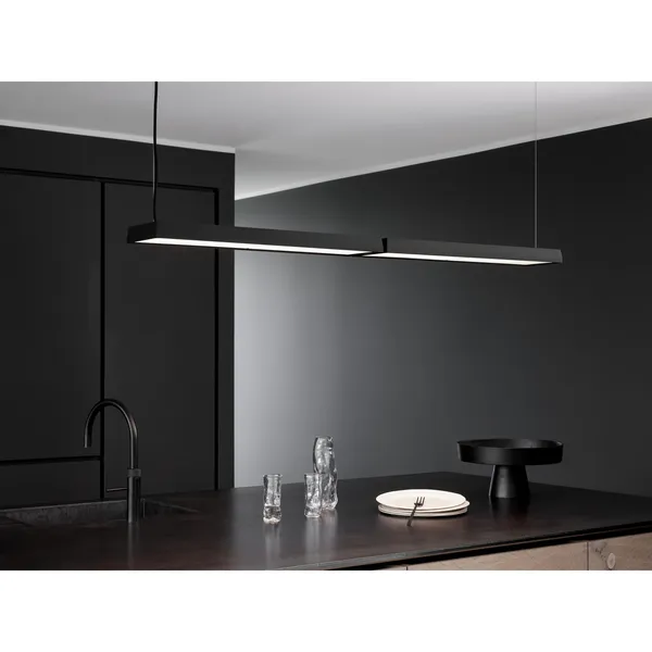 LP Slim Lampadario Double 3000K e Dali Dark Raw Alluminio