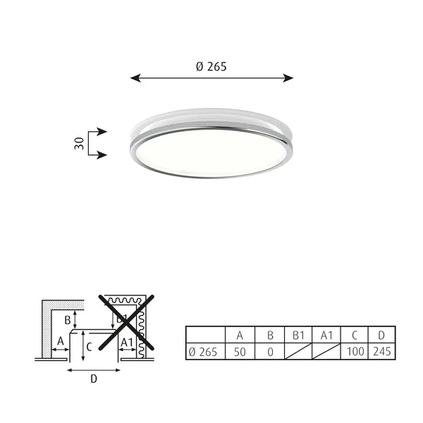 AJ Munkegaard Ceiling Light Ø26.5 3000K & Dali/ Switch-Dim High Luster Chrome