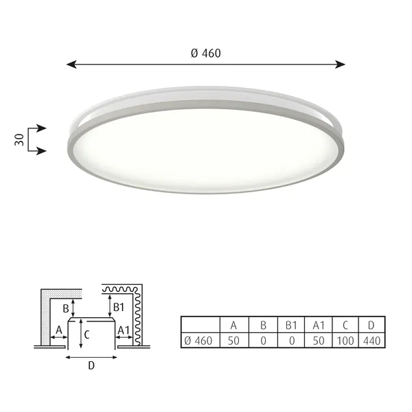 AJ Munkegaard Loftlampe Ø46 3000K & Dali/Switch-Dim Krom