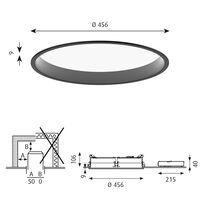 LP Circle Loftlampe Indbygning Ø45 3000K & Dali/Switch-Dim Sort