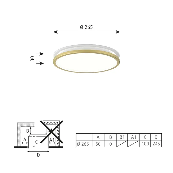 AJ Munkegaard Ceiling Light Ø26.5 3000K & Dali/ Switch- Brass
