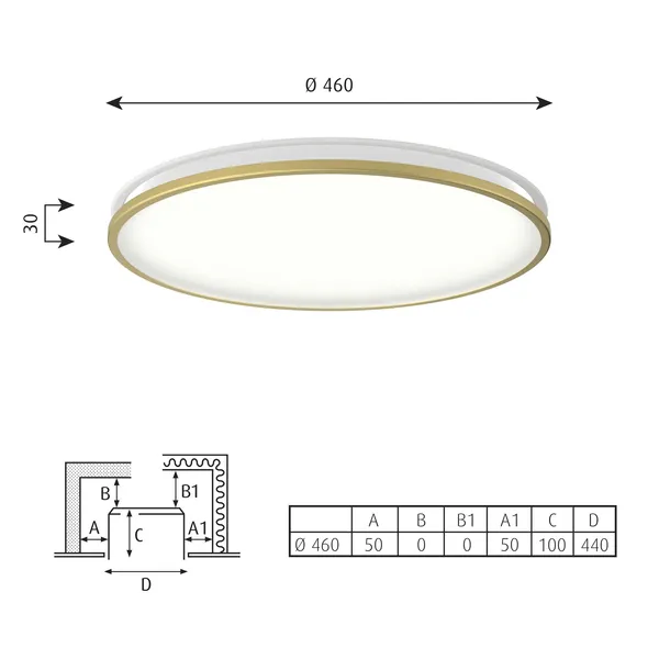 AJ Munkegaard Ceiling Light Ø46 3000K & Dali/ Switch- Dim Brass