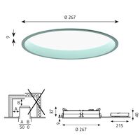LP Circle Ceiling Light Recessed Ø26 3000K & Dali/ Switch-Dim Pale Petroleum
