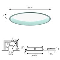 LP Circle Deckenleuchte Einbau Ø45 3000K & Dali/ Schalter-Dim Pale Petroleum