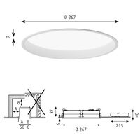 LP Circle Ceiling Light Recessed Ø26 3000K & Dali/ Switch-Dim White