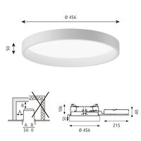 LP Circle Ceiling Light Semi-Recessed Ø45 3000K & Dali/ Switch-Dim White