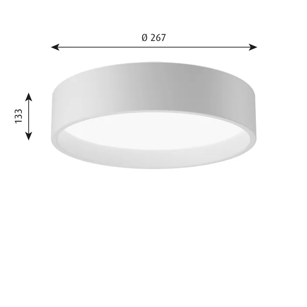 LP Circle Ceiling Light Opal Diffuser Ø26 3000K & Dali/ Switch-Dim White