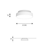 LP Slim Round Ceiling Light Ø25 3000K & Dali White