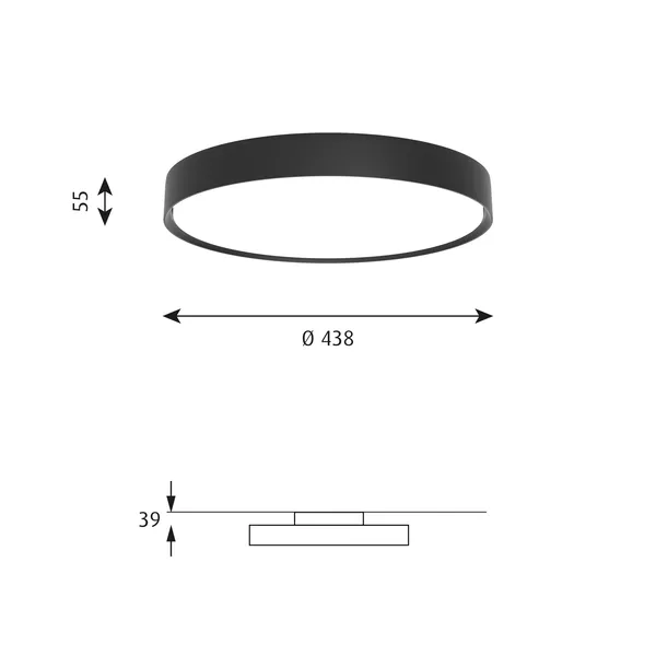LP Slim Round Loftlampe Ø44 3000K & Dali Sort