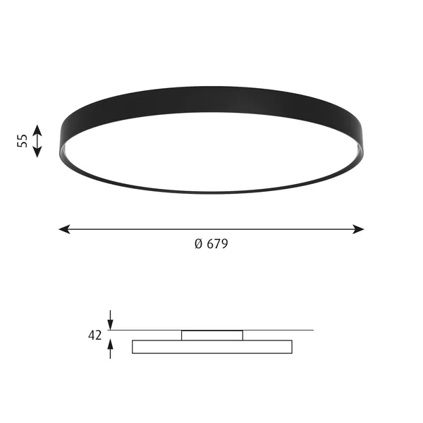 LP Slim Round Loftlampe Ø68 3000K & Dali Sort