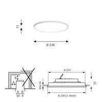 LP Slim Deckenleuchte Einbau Ø25 3000K & Dali Weiß