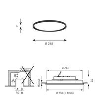 LP Slim Deckenleuchte Einbau Ø25 3000K & Dali Schwarz
