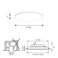 LP Slim Deckenleuchte Einbau Ø44 3000K & Dali Weiß