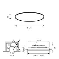LP Slim Deckenleuchte Einbau Ø44 3000K & Dali Schwarz