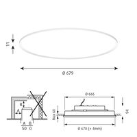 LP Slim Deckenleuchte Einbau Ø68 3000K & Dali Weiß