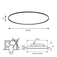 LP Slim Deckenleuchte Einbau Ø68 3000K & Dali Schwarz