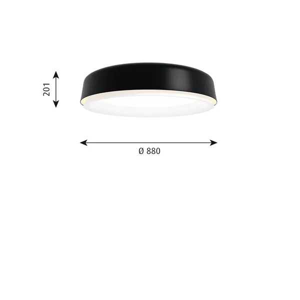Plafoniera LP Grand Ø88 3000K e Dali Nero
