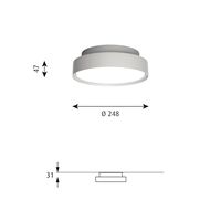 LP Slim Round Deckenleuchte Ø25 3000K & Dali Dark Aluminium