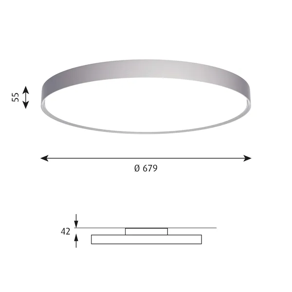 LP Slim Round Deckenleuchte Ø68 3000K & Dali Dark Aluminium