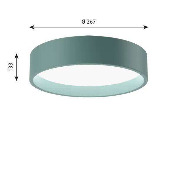 LP Circle Ceiling Light Opal Diffuser Ø26 3000K & Dali/ Switch-Dim Pale Petroleum
