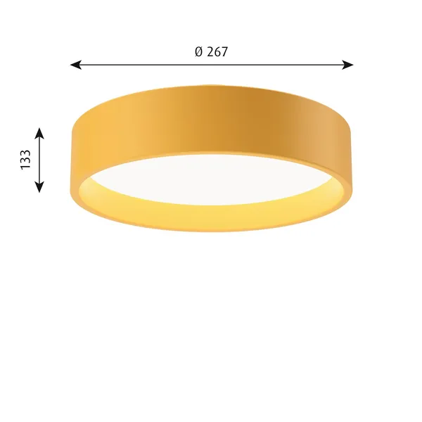 LP Circle Ceiling Light Opal Diffuser Ø26 3000K & Dali/ Switch-Dim Yellow
