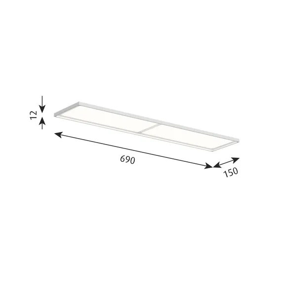 LP Slim Deckenleuchte Opal Diffusor Einbau 3000K & Dali Weiß