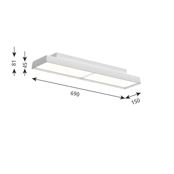 LP Slim Wand-/ Plafondlamp 3000K & Dali Wit