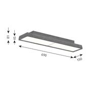 Plafoniera /soffitto Sottile LP 3000K e Alluminio Grezzo Scuro Dali