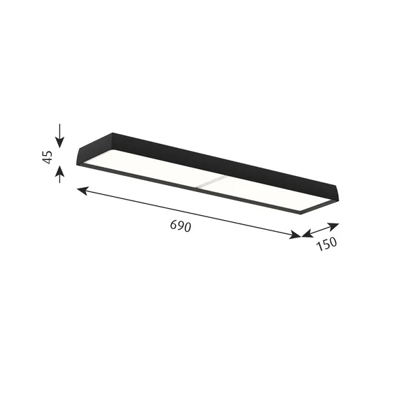 LP Slim Loftlampe Opal Diffuser 3000K & Dali Sort
