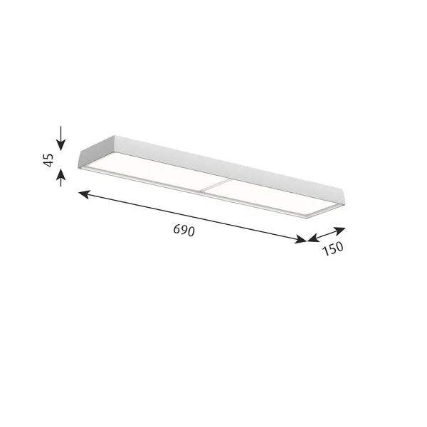 LP Slim Ceiling Light Prismatic Diffuser 3000K & Dali White