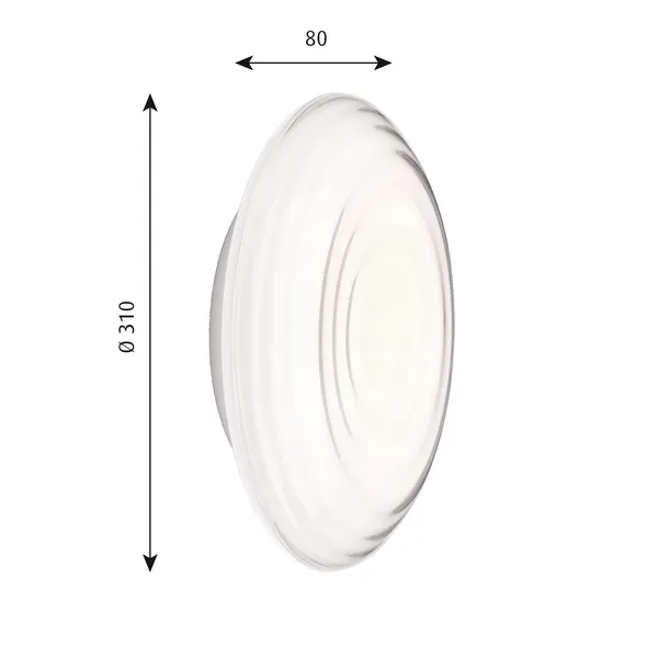 Ripls Væg/Loftlampe Ø31 3000K & Dali Opal