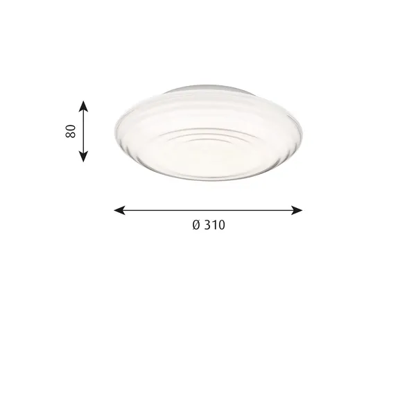 Ripls Væg/Loftlampe Ø31 3000K & Dali Opal
