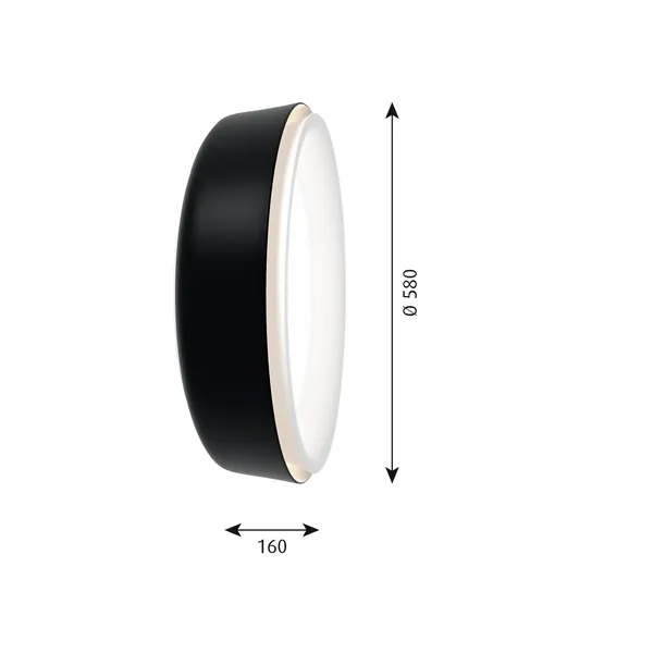 LP Grand Applique Ø58 3000K e Dali Nero