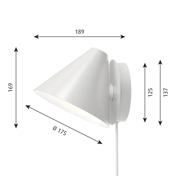 Keglen Wandlamp 2700-2000K D2W Wit