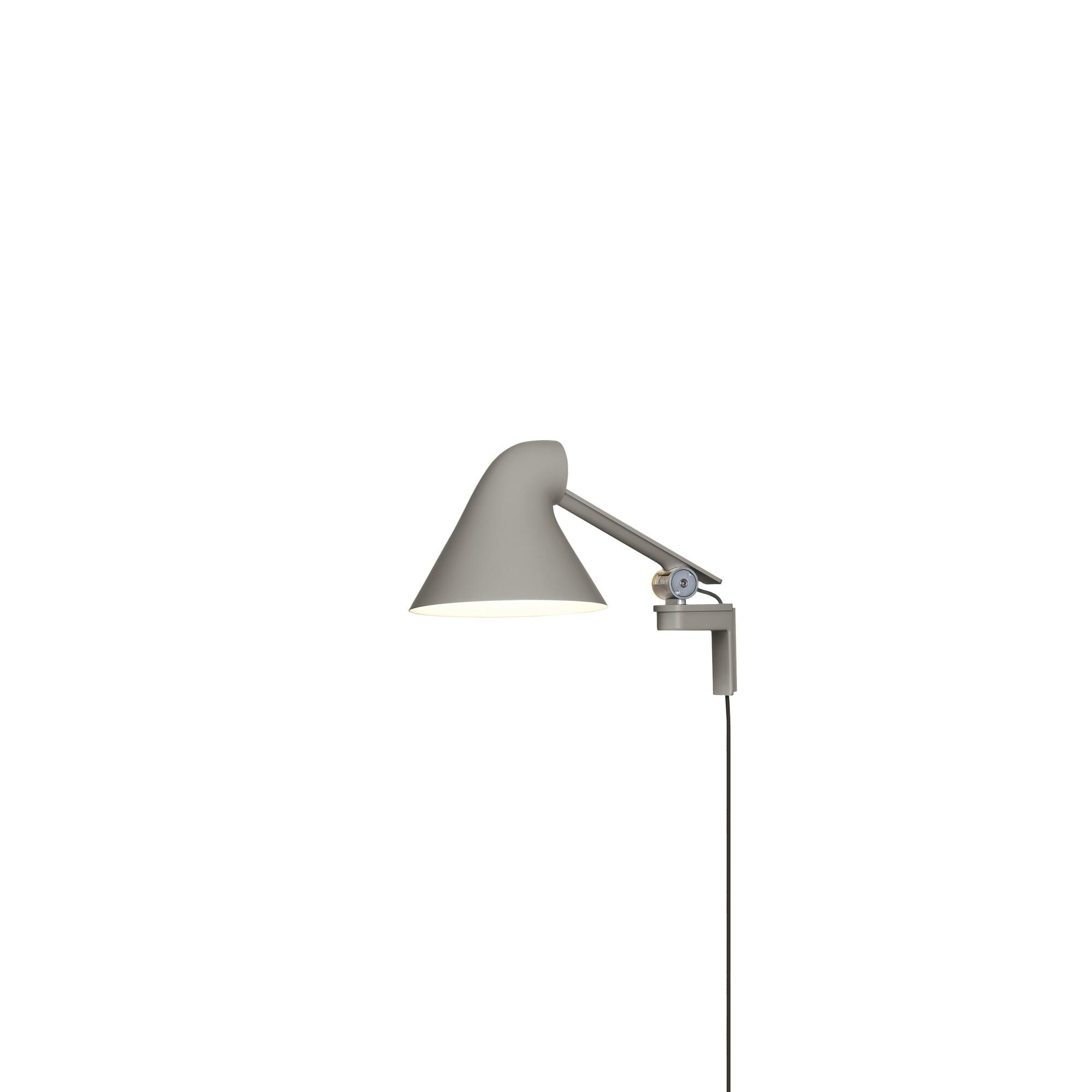 NJP V&auml;gglampa Kort Arm 3000K Ljus Aluminium/ Gr&aring;