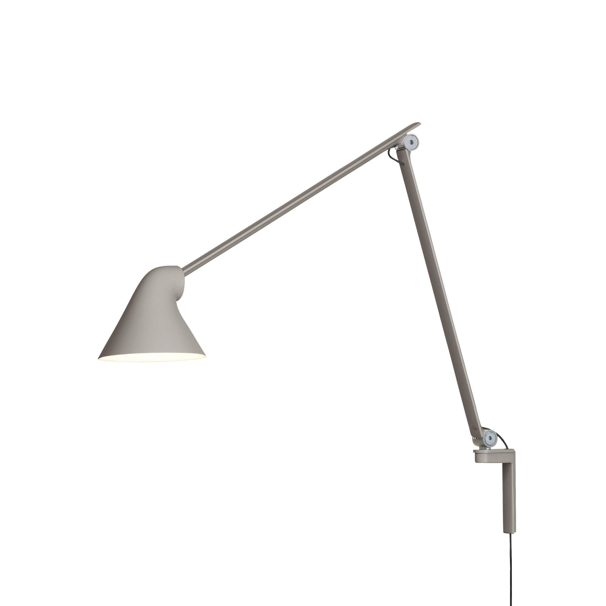 NJP V&auml;gglampa L&aring;ng Arm 3000K Ljus Aluminium/ Gr&aring;