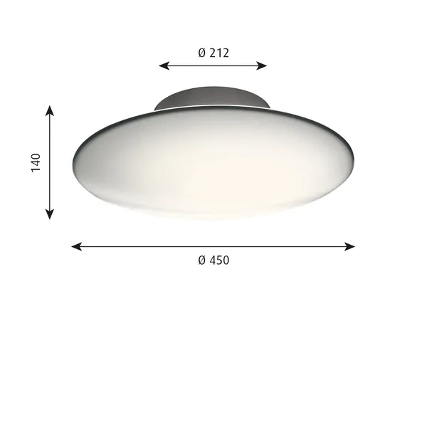 AJ Eklipta Plafondlamp Ø45 3000K & Dali Wit