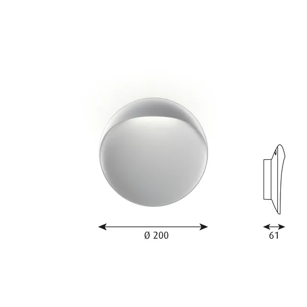 Flindt Wall/ Ceiling Light Ø20 3000K & Phase Dimmer Aluminum
