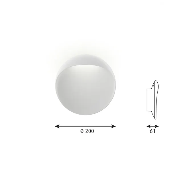 Flindt Wand-/ Deckenleuchte Ø20 3000K & Phasendimmer Weiß