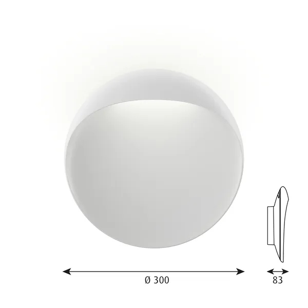 Flindt Wall/ Ceiling Light Ø30 3000K & Dali White