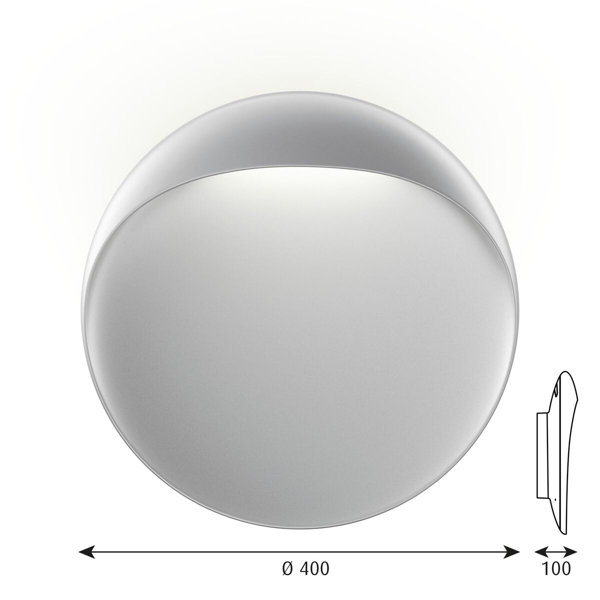 Flindt Væg/Loftlampe Ø40 3000K & Dali Aluminium