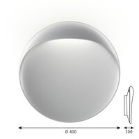 Flindt Væg/Loftlampe Ø40 3000K & Dali Aluminium