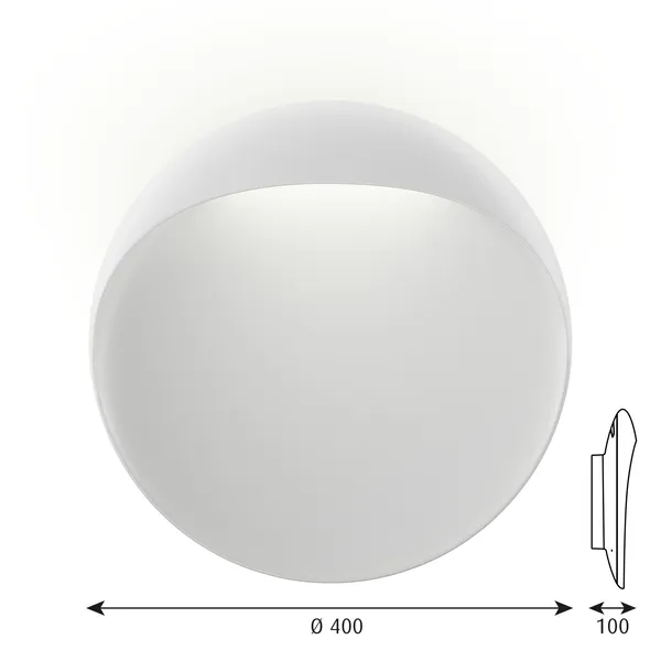 Flindt Plafoniera Ø40 3000K e Dali Bianco