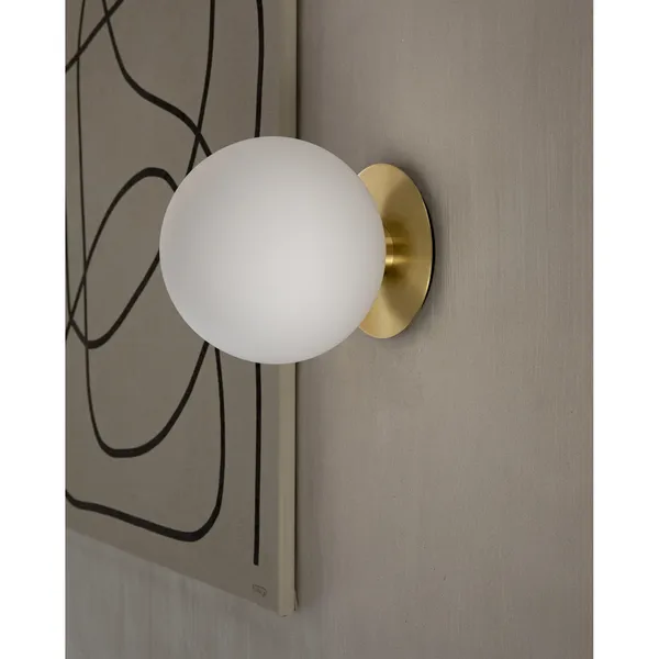 TR Ceiling & Wall Lamp Brushed Brass with Matt Opal Bulb