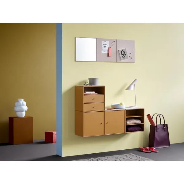 Mini 1005 Bookcase With Drawer 145-Rosehip