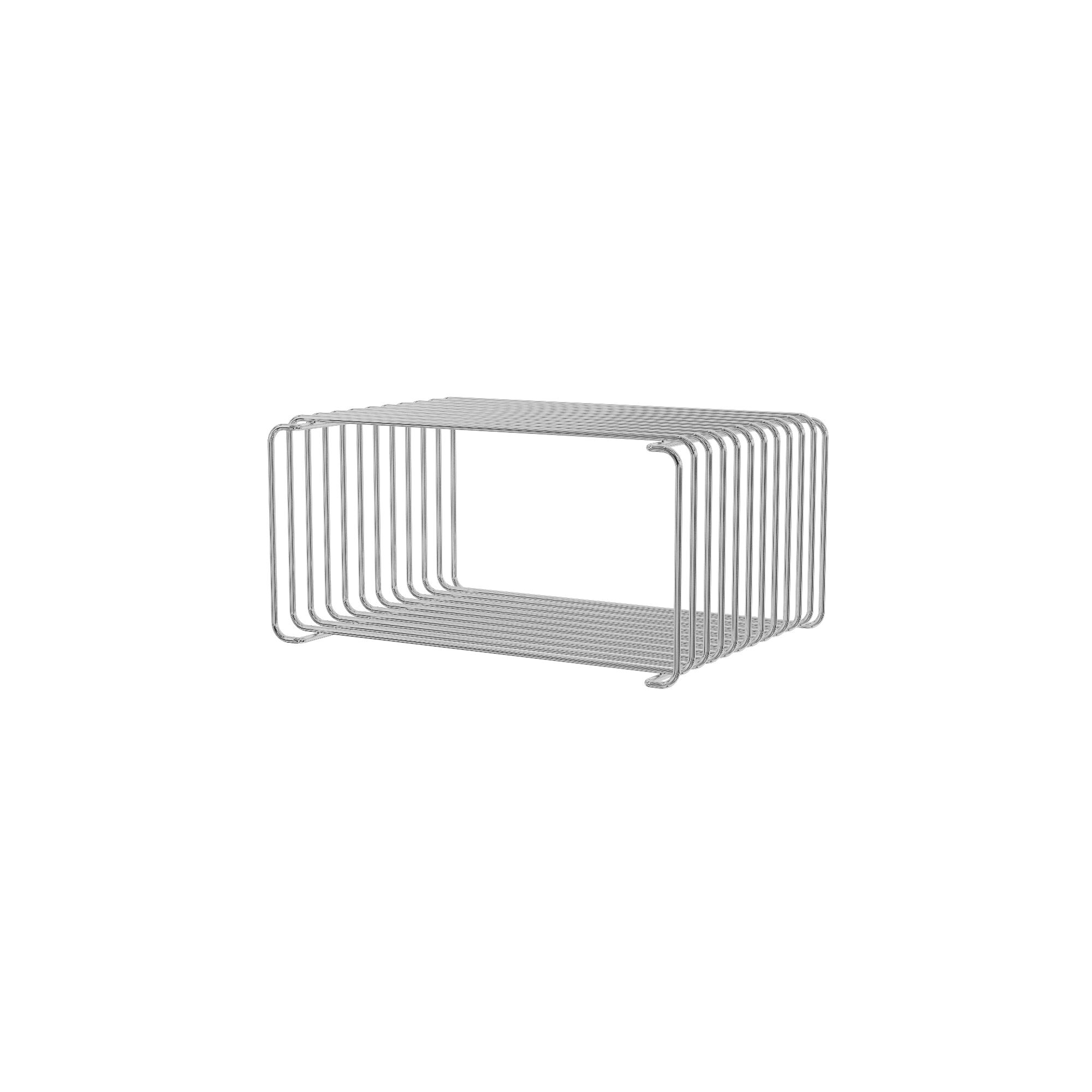 Panton Bokhylle i Halv Høyde med Tråd, 43 Stk. – Krom, 17,2 cm x 25,7 cm