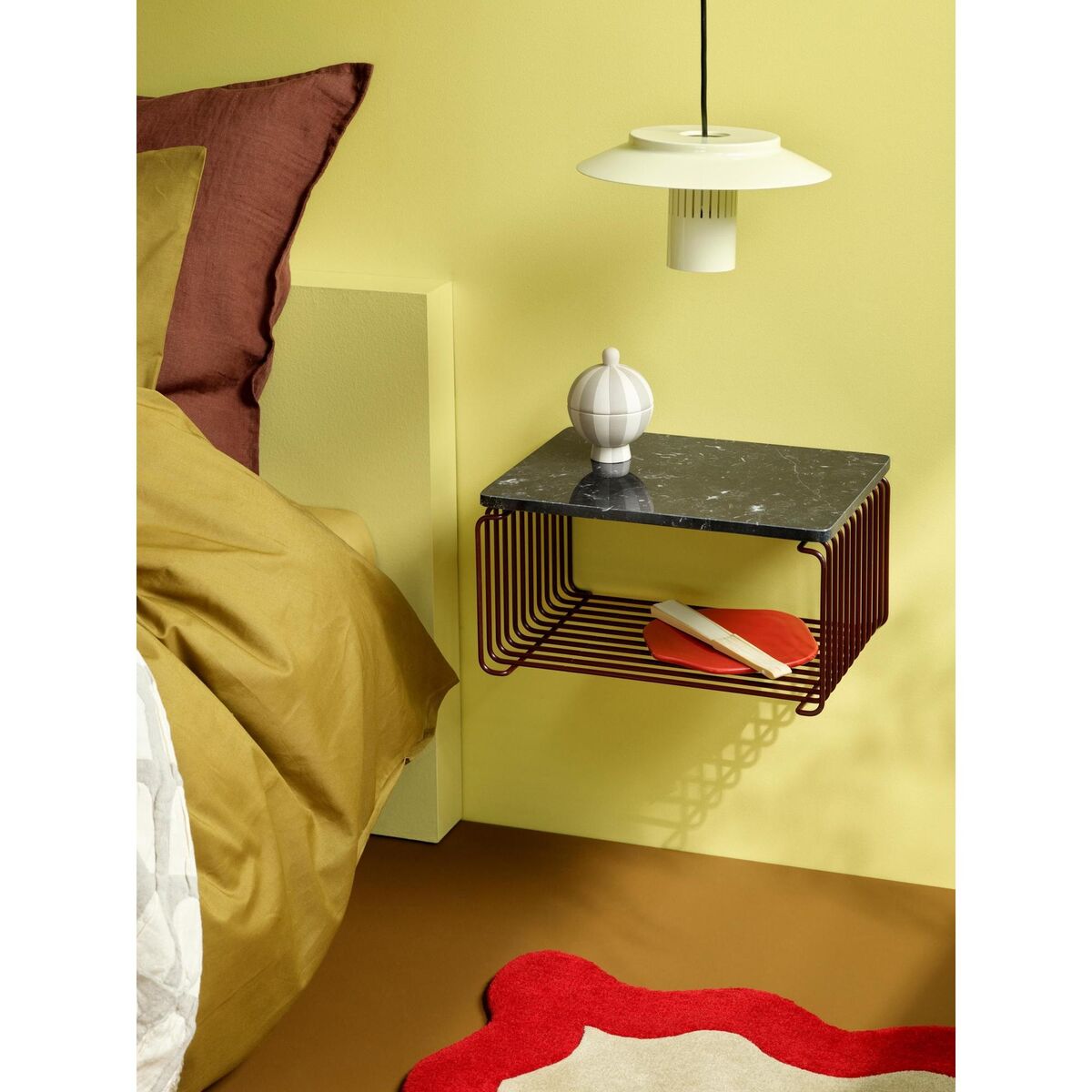 Panton Draht-Deckplatte 992 – Weißer Marmor, 34,8 cm x 25,7 cm