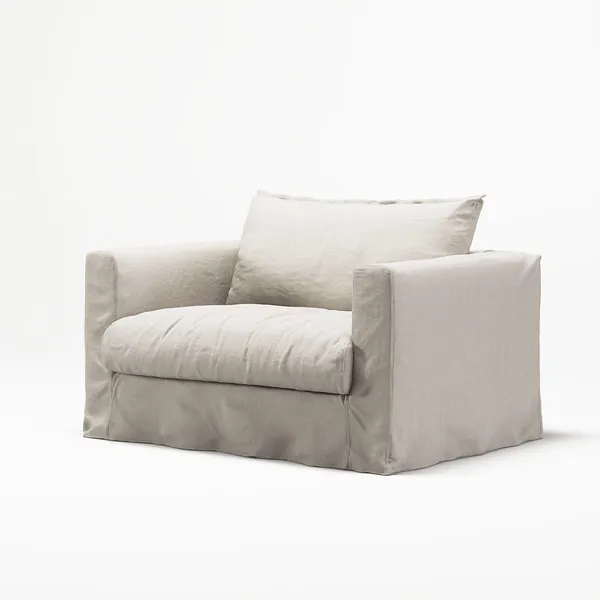 Le Grand Air Nou Love Seat Armchair Cream White