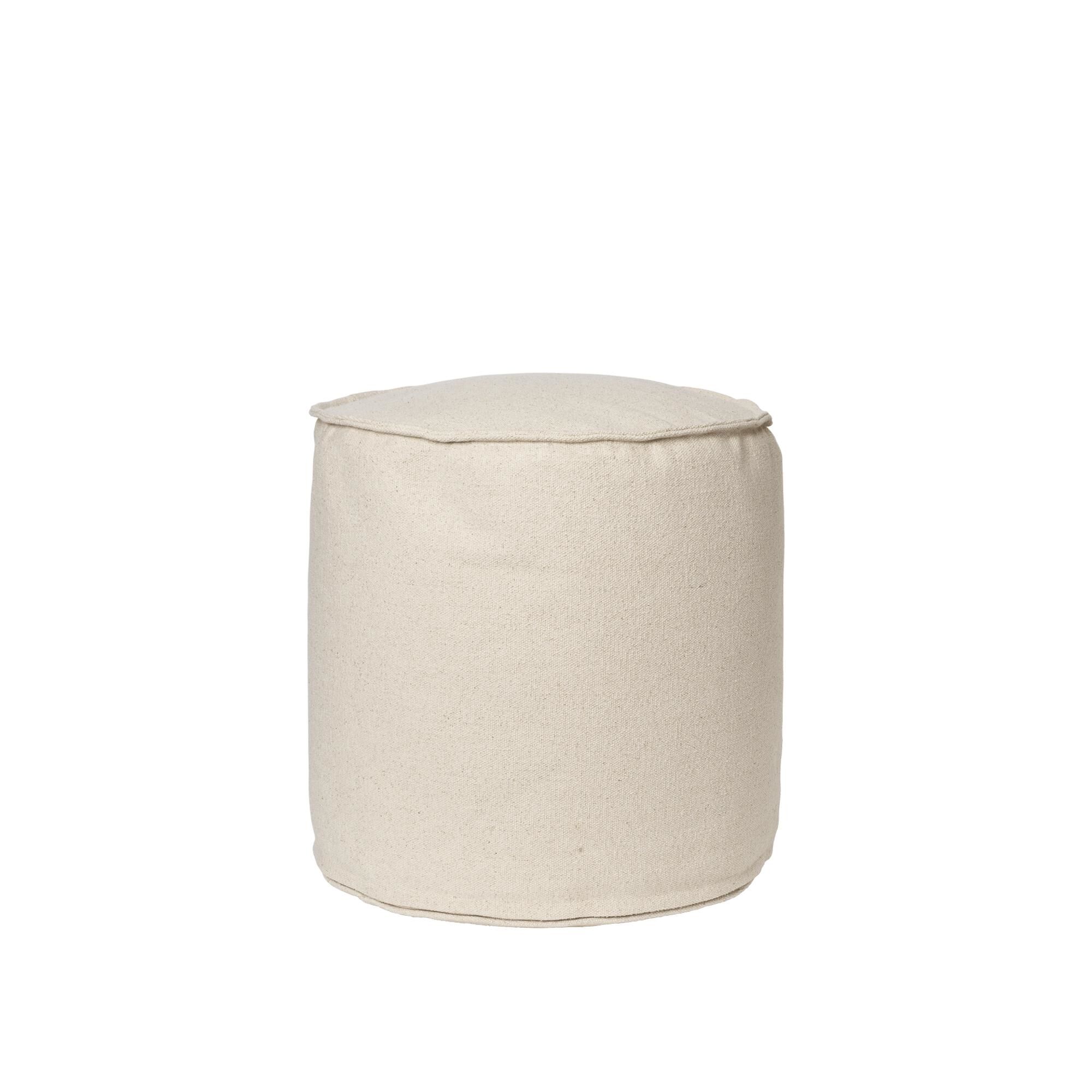 Pouf en Coton Aun Aun Can Lis Ø40 de x Utzon Blanc Cassé