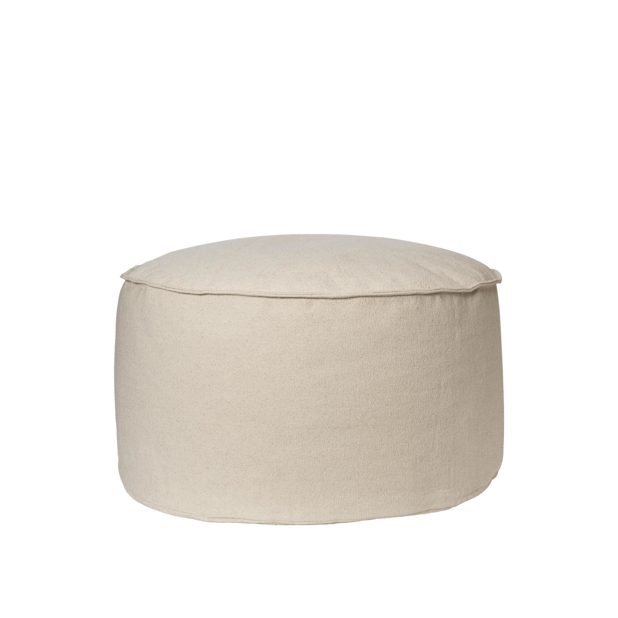 Pouf en Coton Aun Ø80 de Blanc Cassé